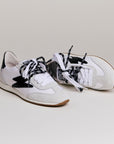 Baskets femme Semerdjian June D476 cuir blanc et noir – SMR23
