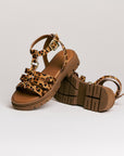Sandales femme Semerdjian Clara cavallino léopard vue latérale
