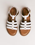Sandales femme Semerdjian Clara cuir vitello blanc artisanal européen