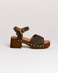 Sandales femme Semerdjian Micol cuir crosta tabac vue de latérale