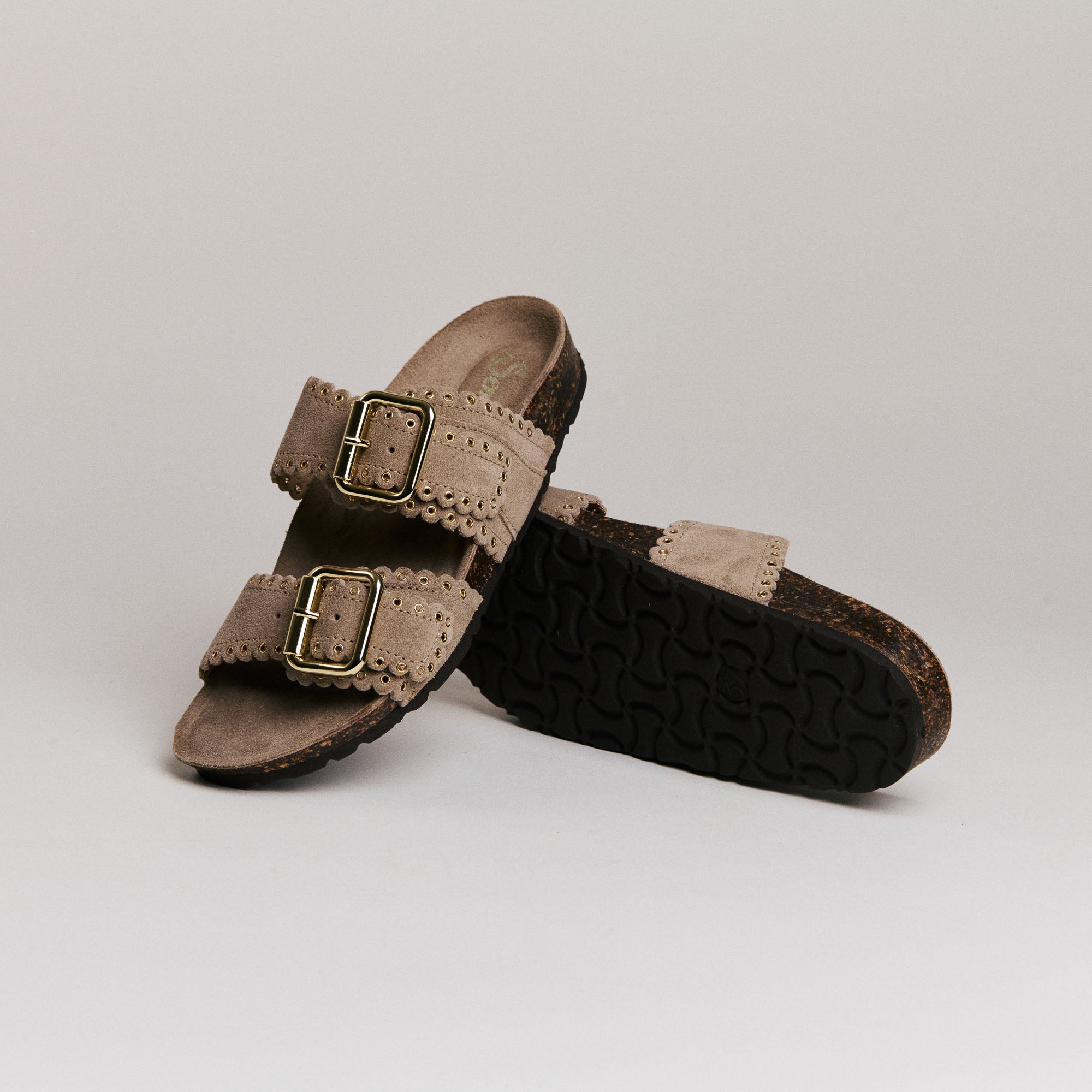 Mules femme Semerdjian Arianna cuir crosta coconut vue latérale