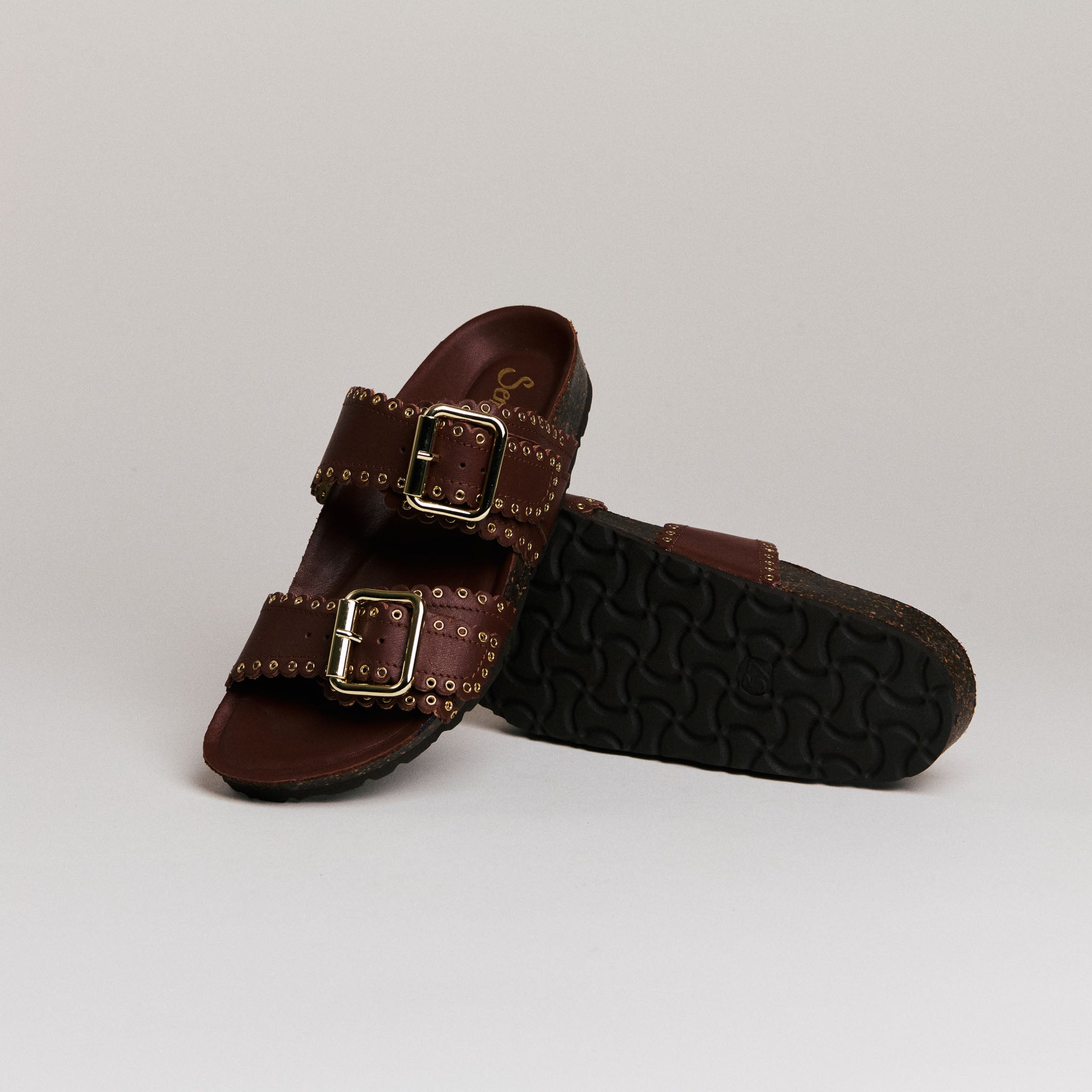 Mules femme Semerdjian Arianna cuir crosta oslo vue de face