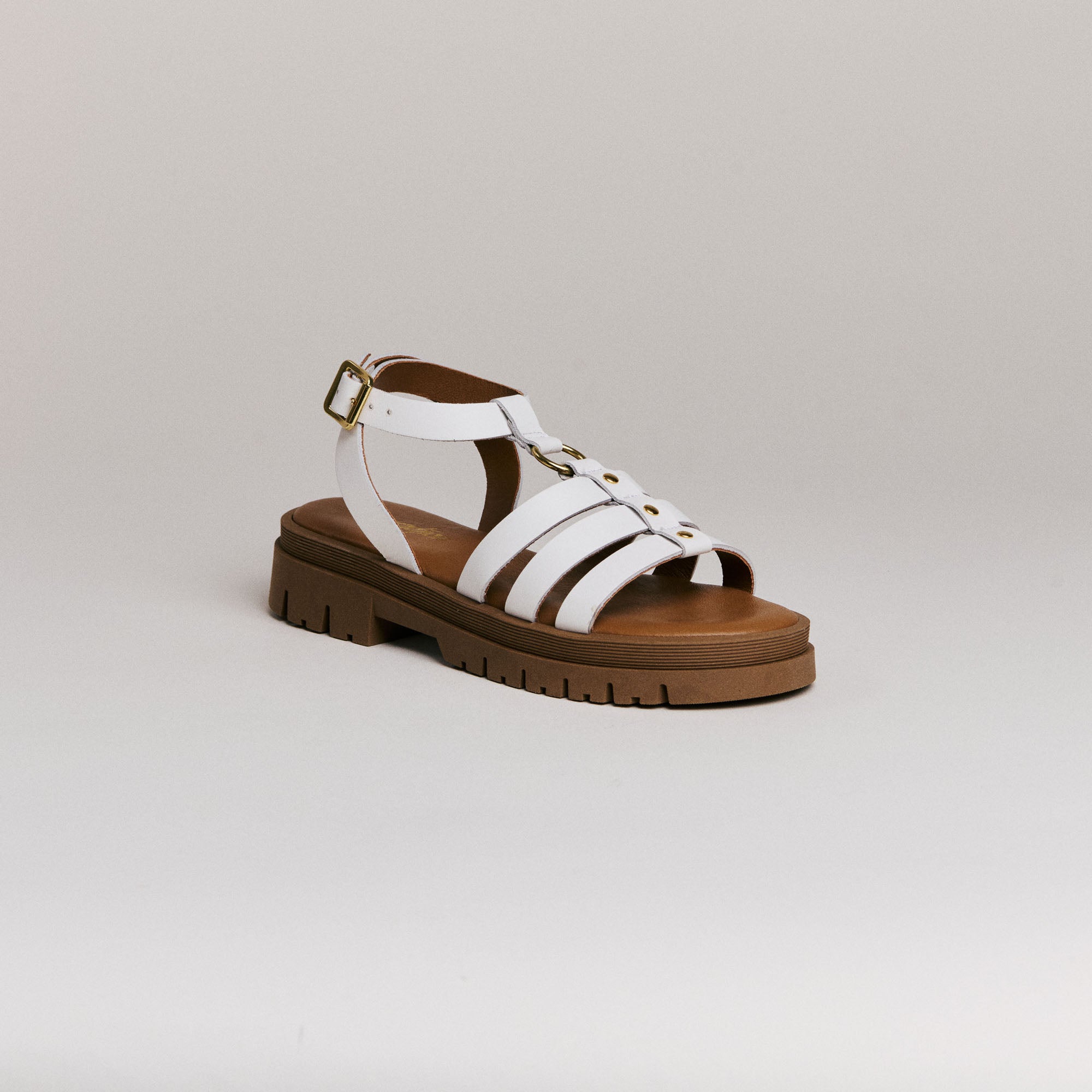 Sandales femme Semerdjian Clara cuir vitello blanc 