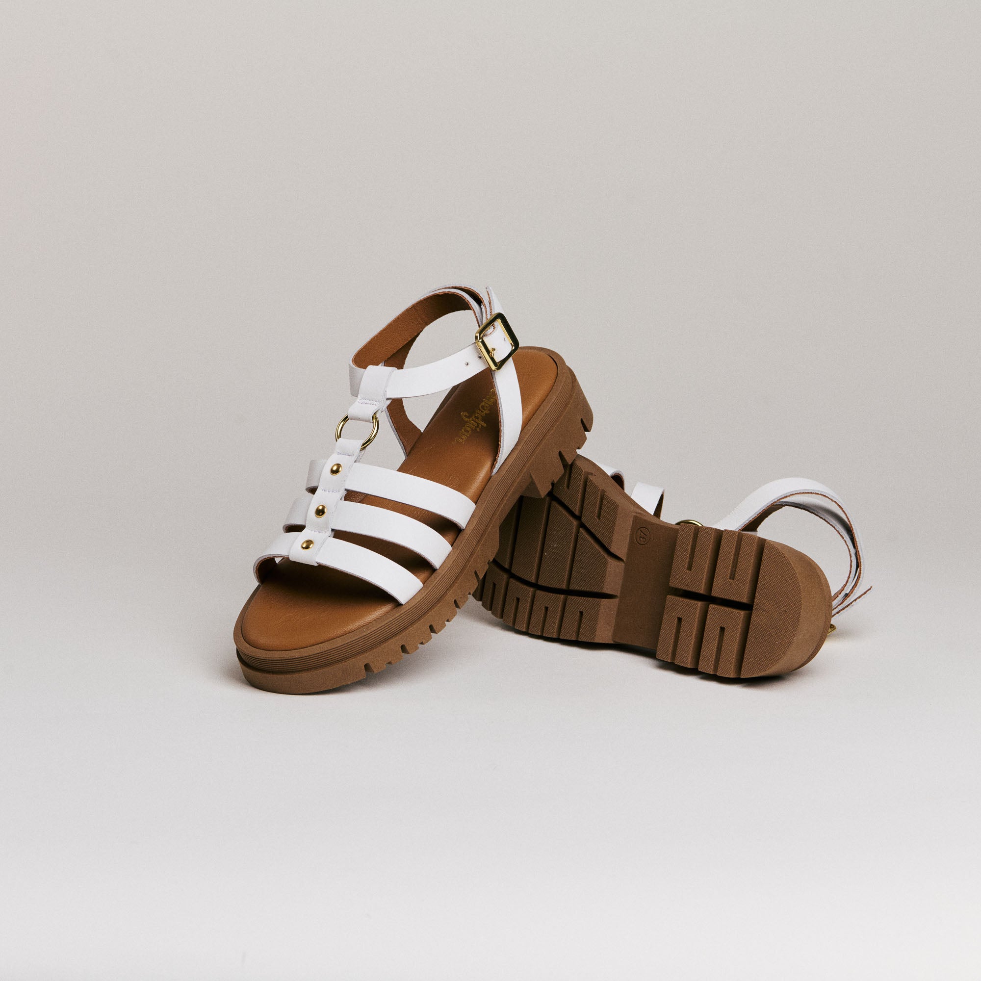 Sandales femme Semerdjian Clara cuir vitello blanc vue latérale