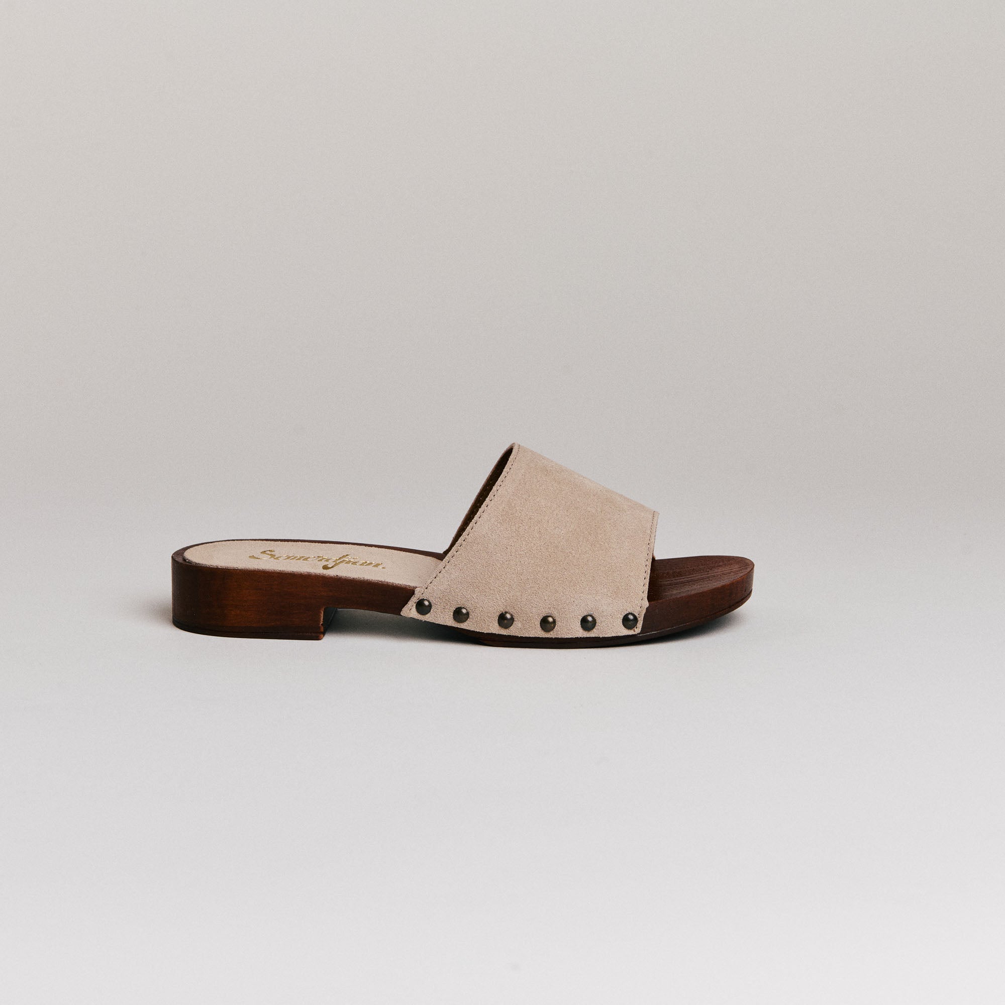 Mules femme Semerdjian Iole cuir crosta milo vue coté