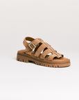 Sandales femme Semerdjian Delia cuir crosta taupe  vue coté