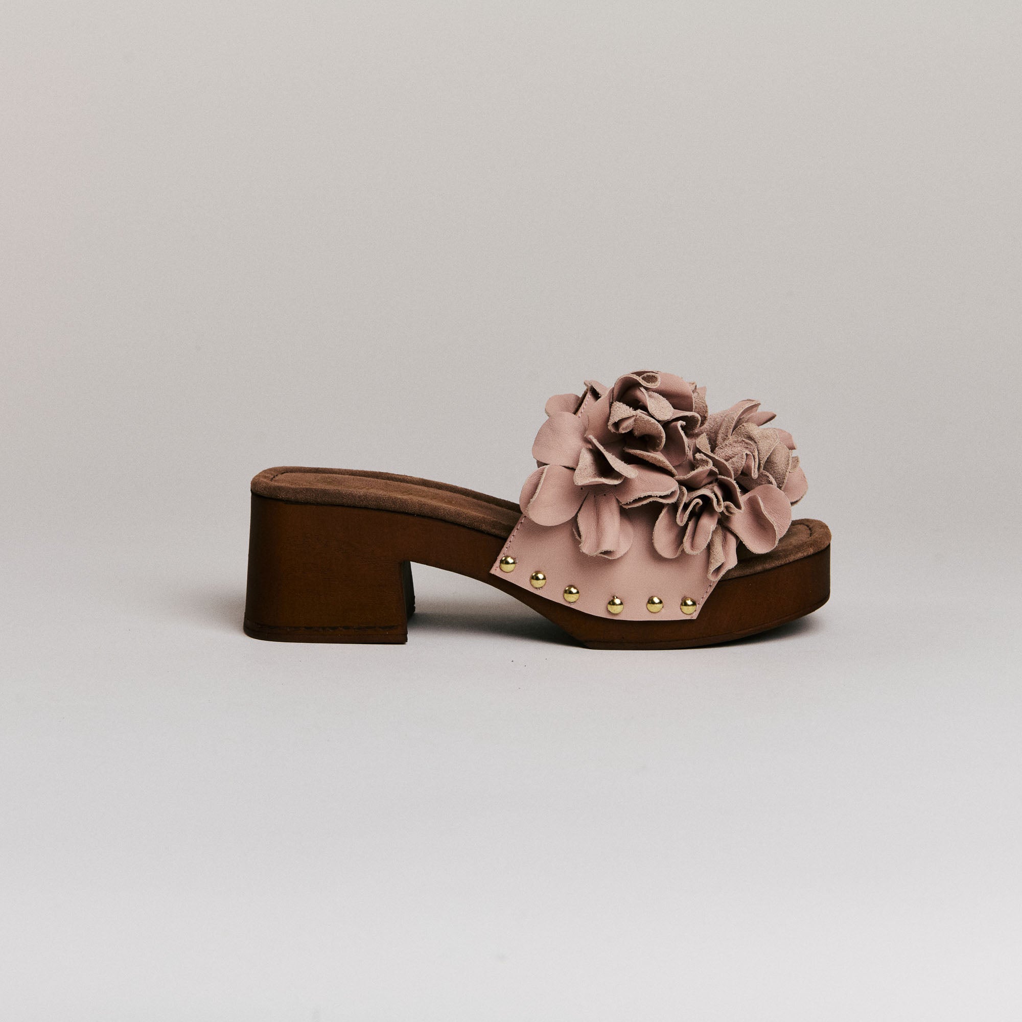 Mules femme Semerdjian Z30 Oslo cuir camel vue latéral