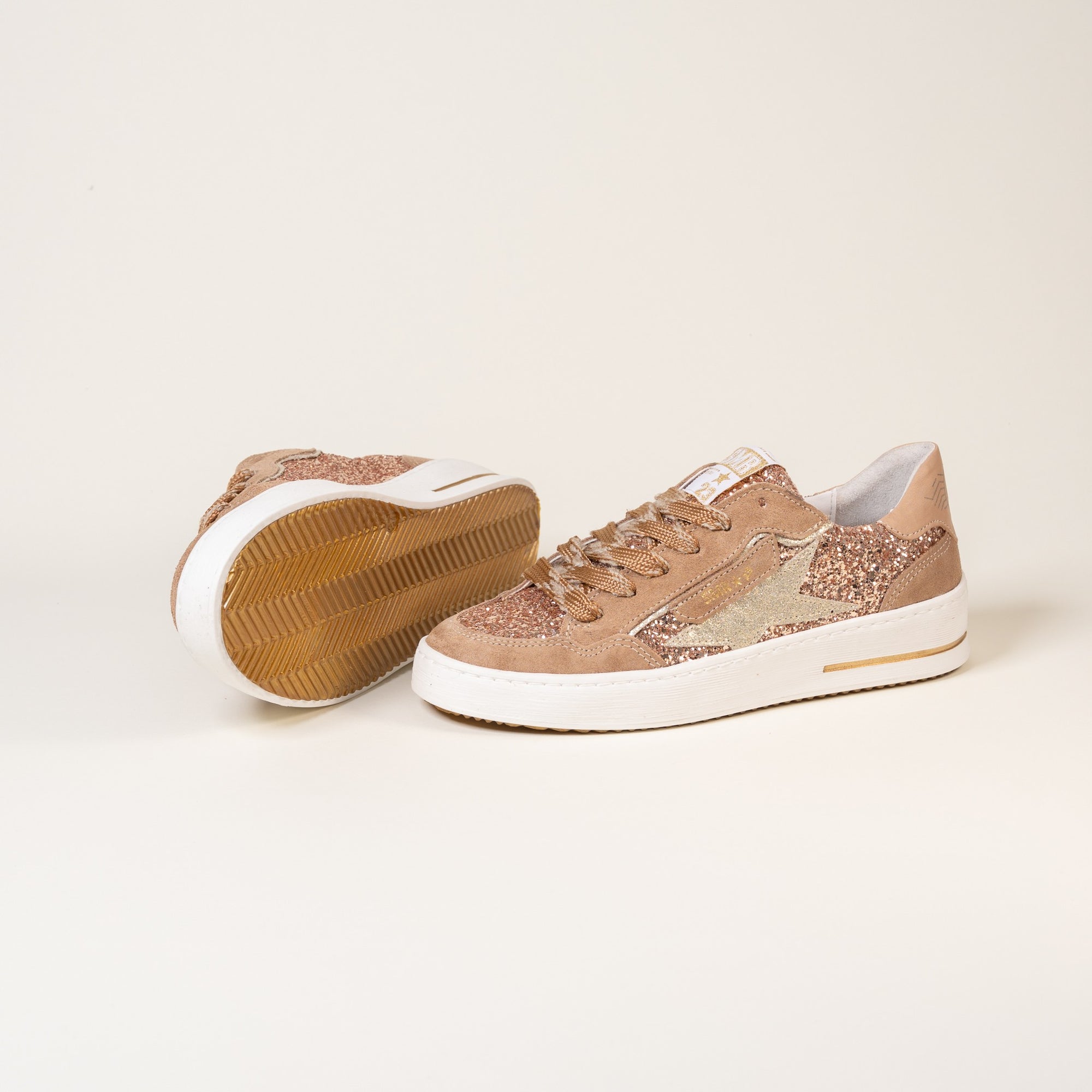 Baskets femme Semerdjian ALE E477 glitter nude – SMR23