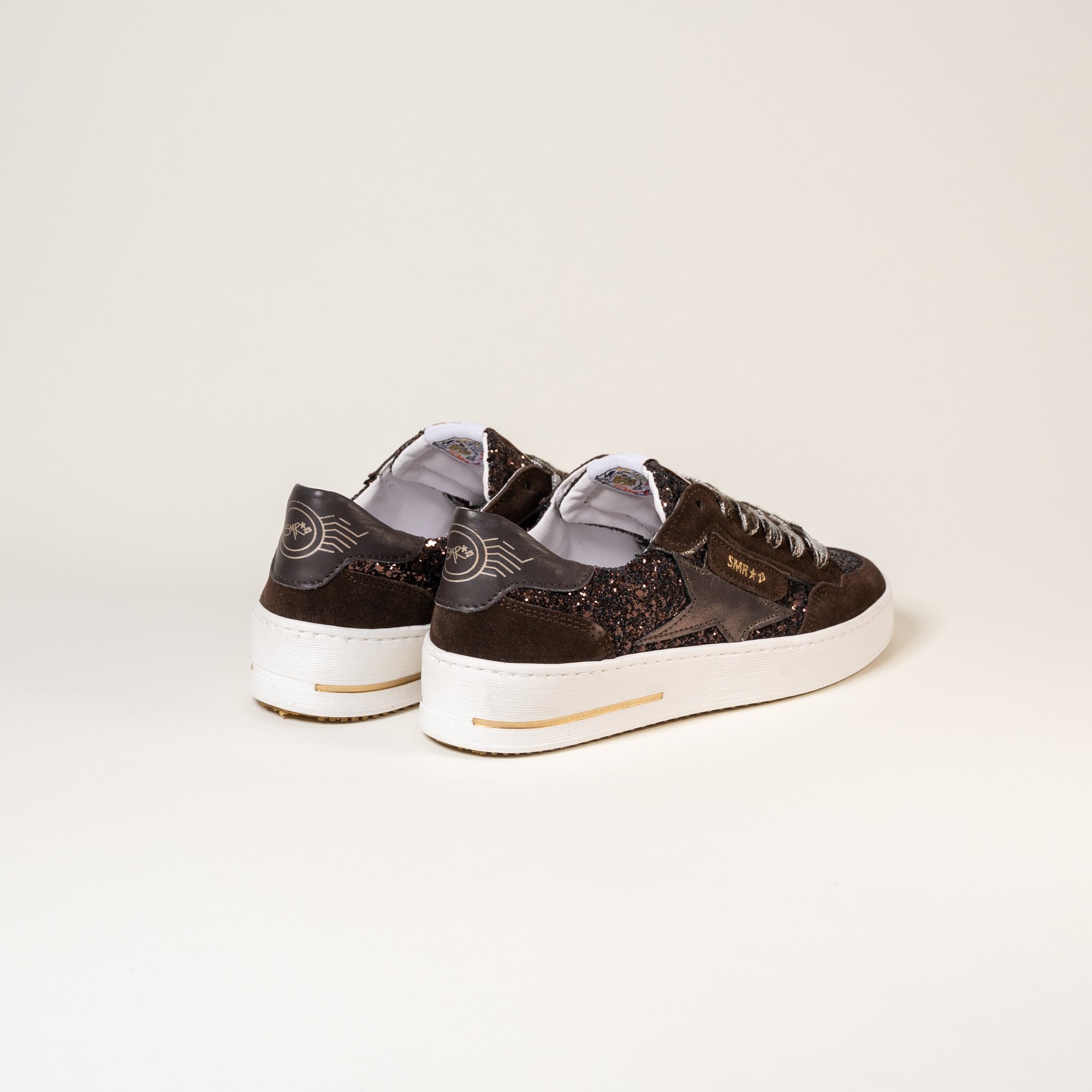 Baskets femme Semerdjian ALE E481 lacets bicolore marron gris – SMR23