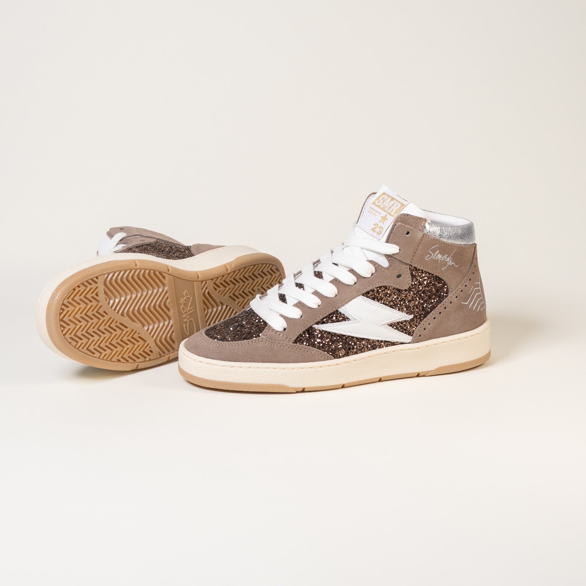Baskets femme Semerdjian Braga C225 croûte de cuir marron clair – SMR23