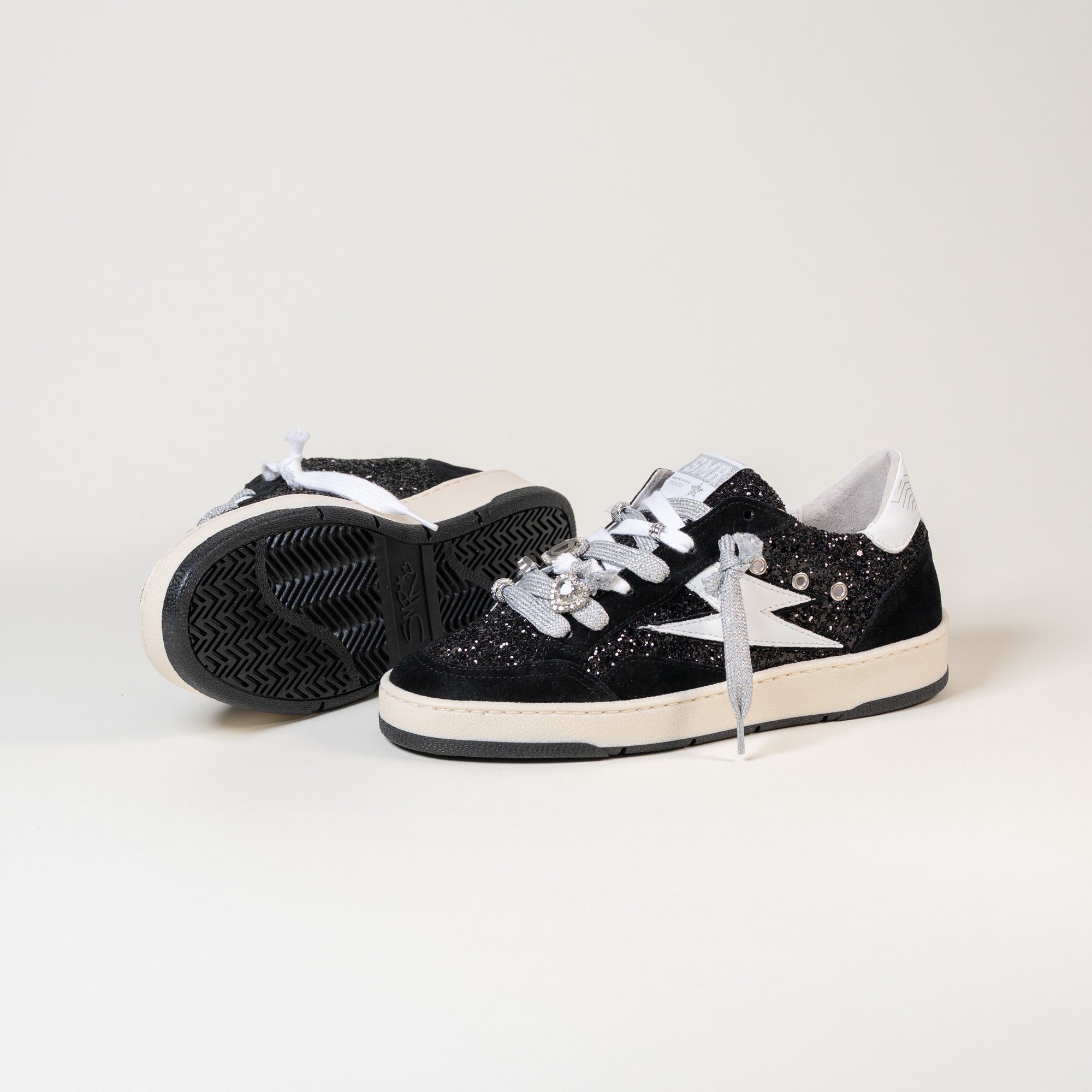 Baskets femme Semerdjian Dany E193 croûte de cuir noir – SMR23
