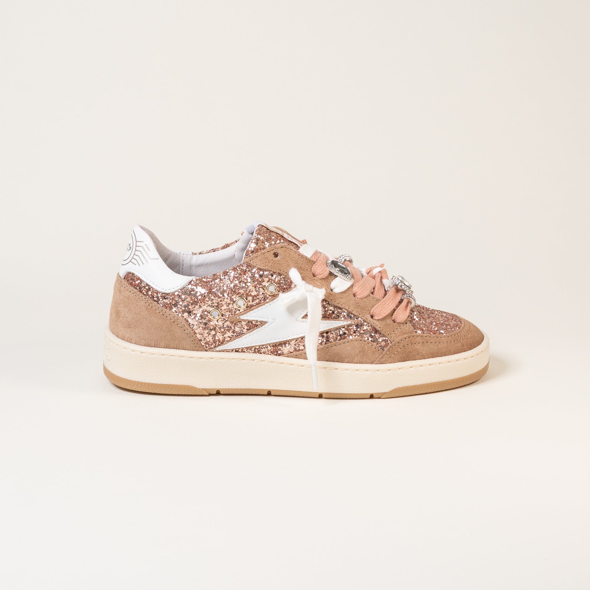 Baskets femme Semerdjian Dany E194 glitter nude – SMR23