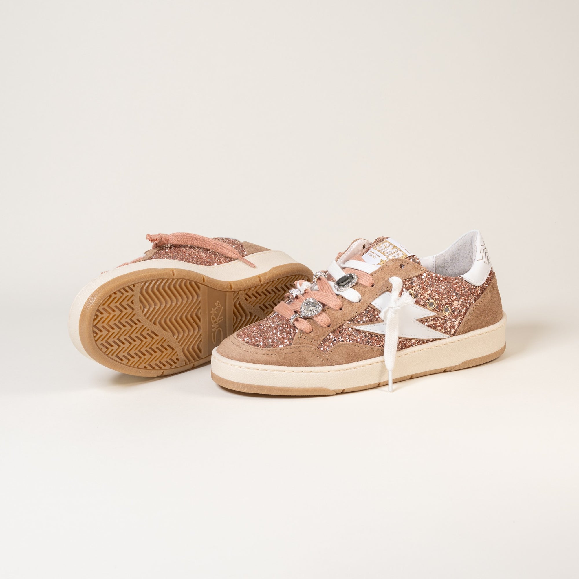 Baskets femme Semerdjian Dany E194 croûte de cuir nude – SMR23