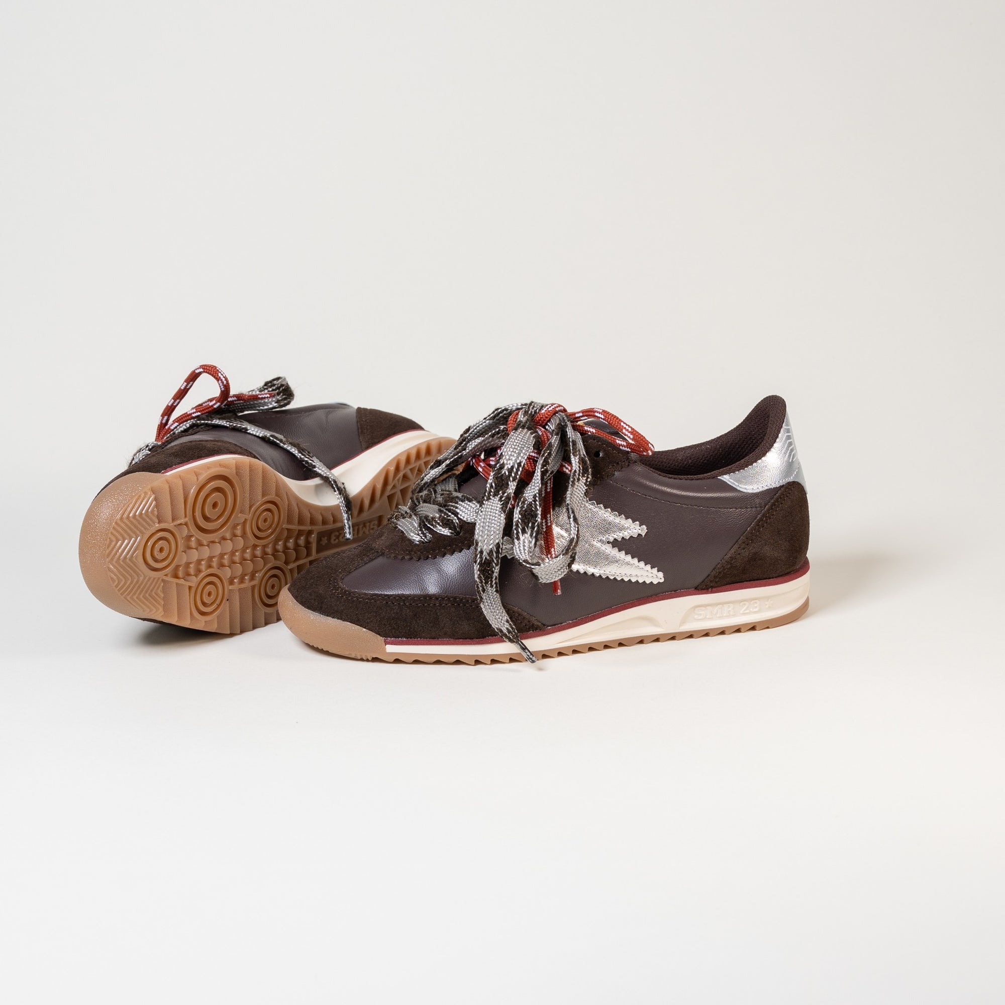 Baskets femme Semerdjian Joyce E321 cuir métallisé argent – SMR23