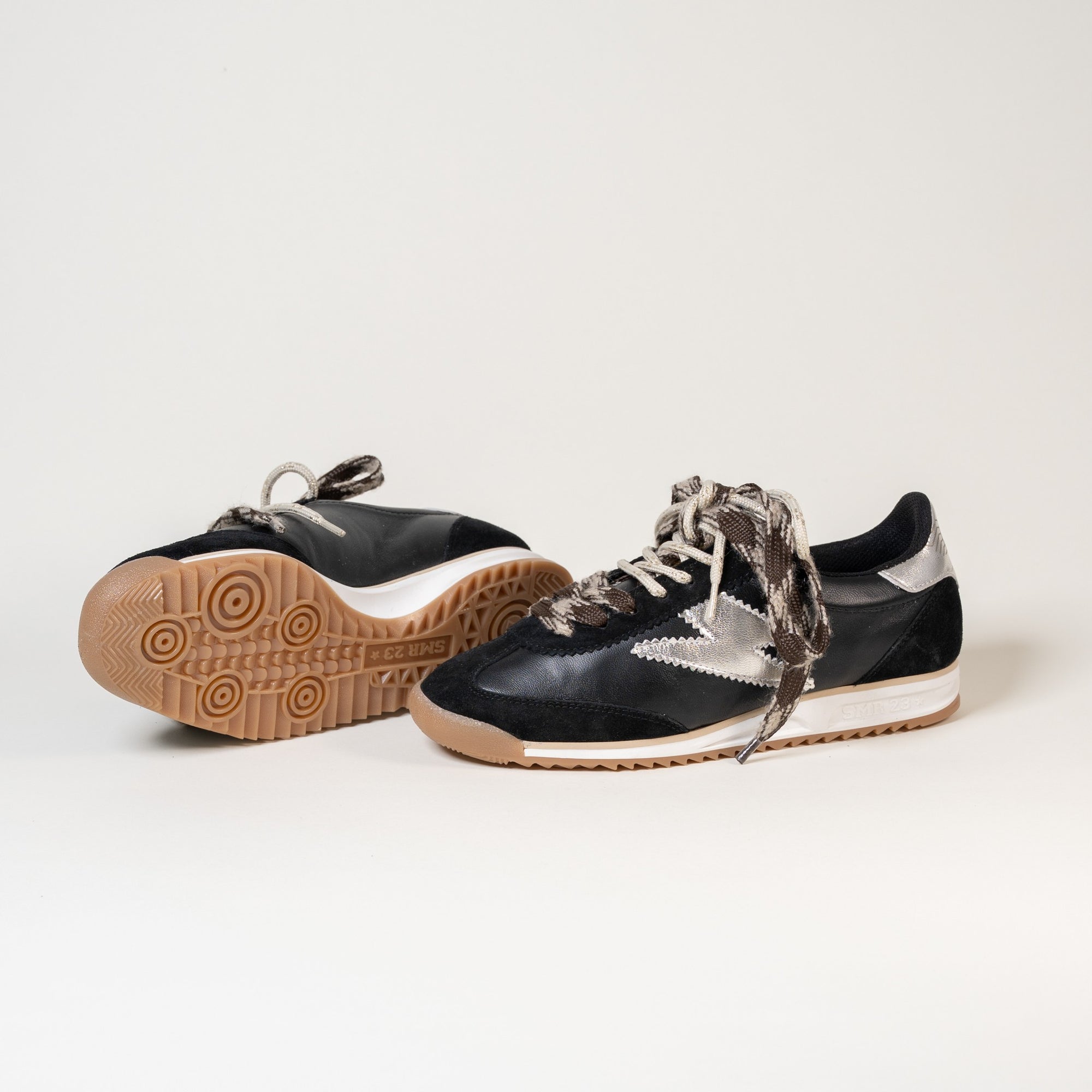 Baskets femme Semerdjian Joyce E322 cuir métallisé argent – SMR23