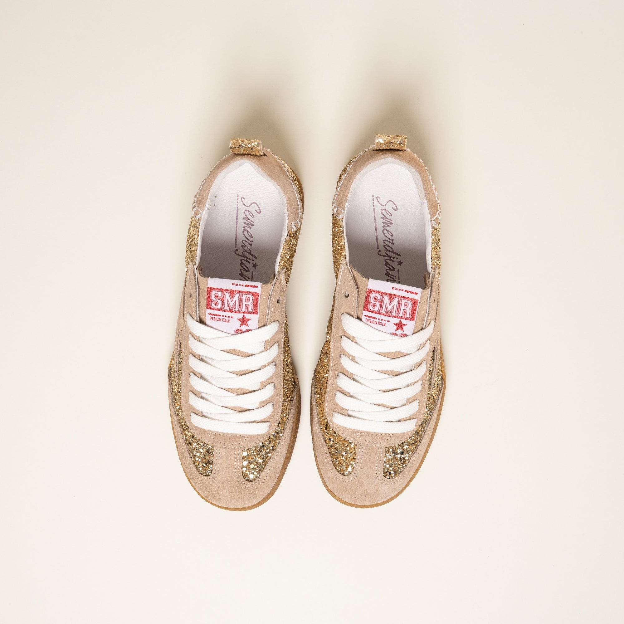 Baskets femme Semerdjian Kayla E115 or et beige – SMR23