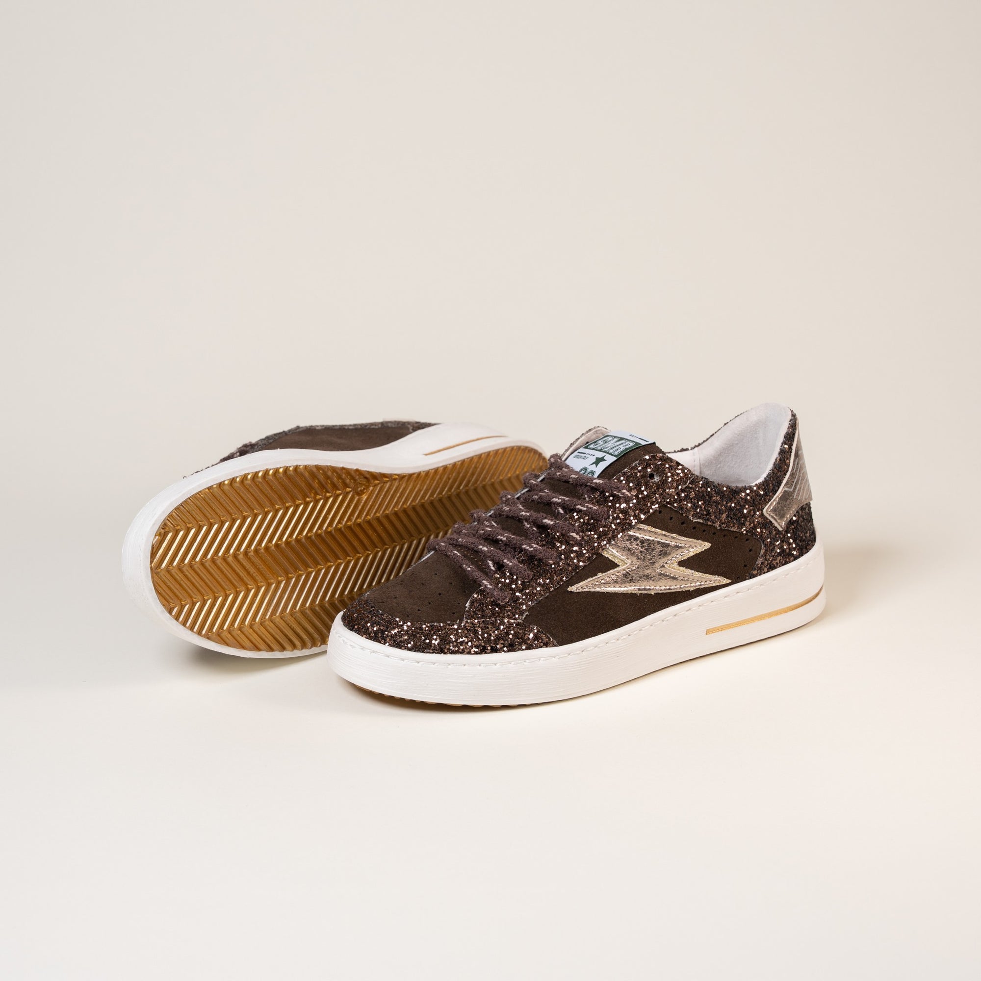 Baskets femme Semerdjian Noubar E475 glitter marron – SMR23