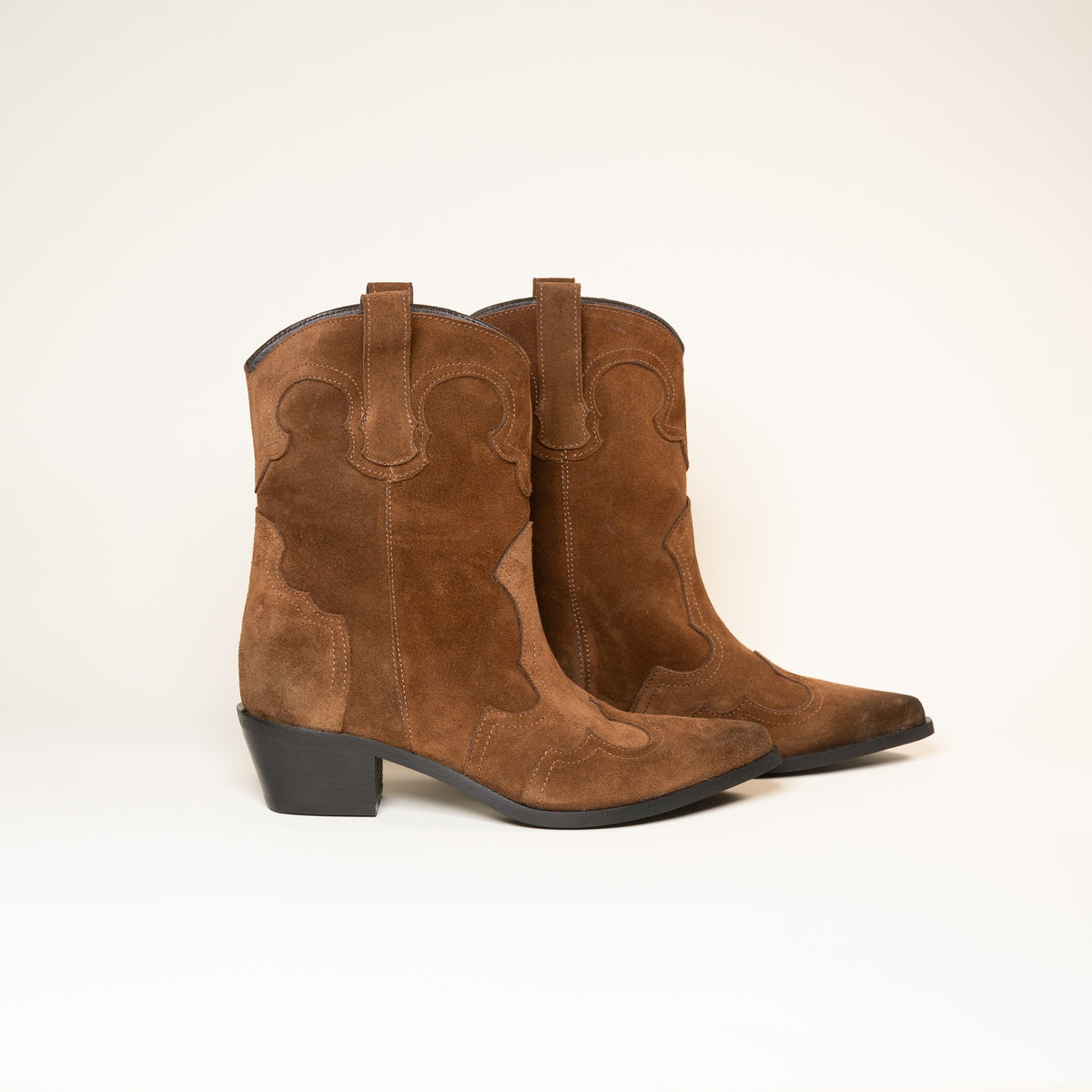 Bottines Semerdjian E1467E1 Crosta Tabacco surpiqûres cowgirl