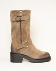 Biker femme Semerdjian E1468E1 Crosta Sesamo cuir beige patiné