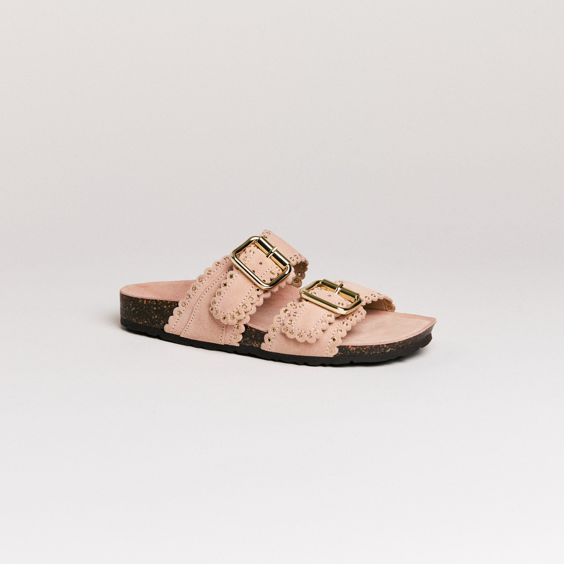 Mules femme Semerdjian Arianna cuir crosta milo vue de face