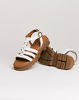 Sandales femme Semerdjian Clara cuir vitello blanc vue latérale