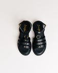 Sandales femme Semerdjian Clara cuir vitello noir made in Europe