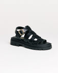 Sandales femme Semerdjian Delia cuir vitello noir semelle confort