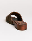 Mules femme Semerdjian Iole cuir crosta tabac vue arrière 
