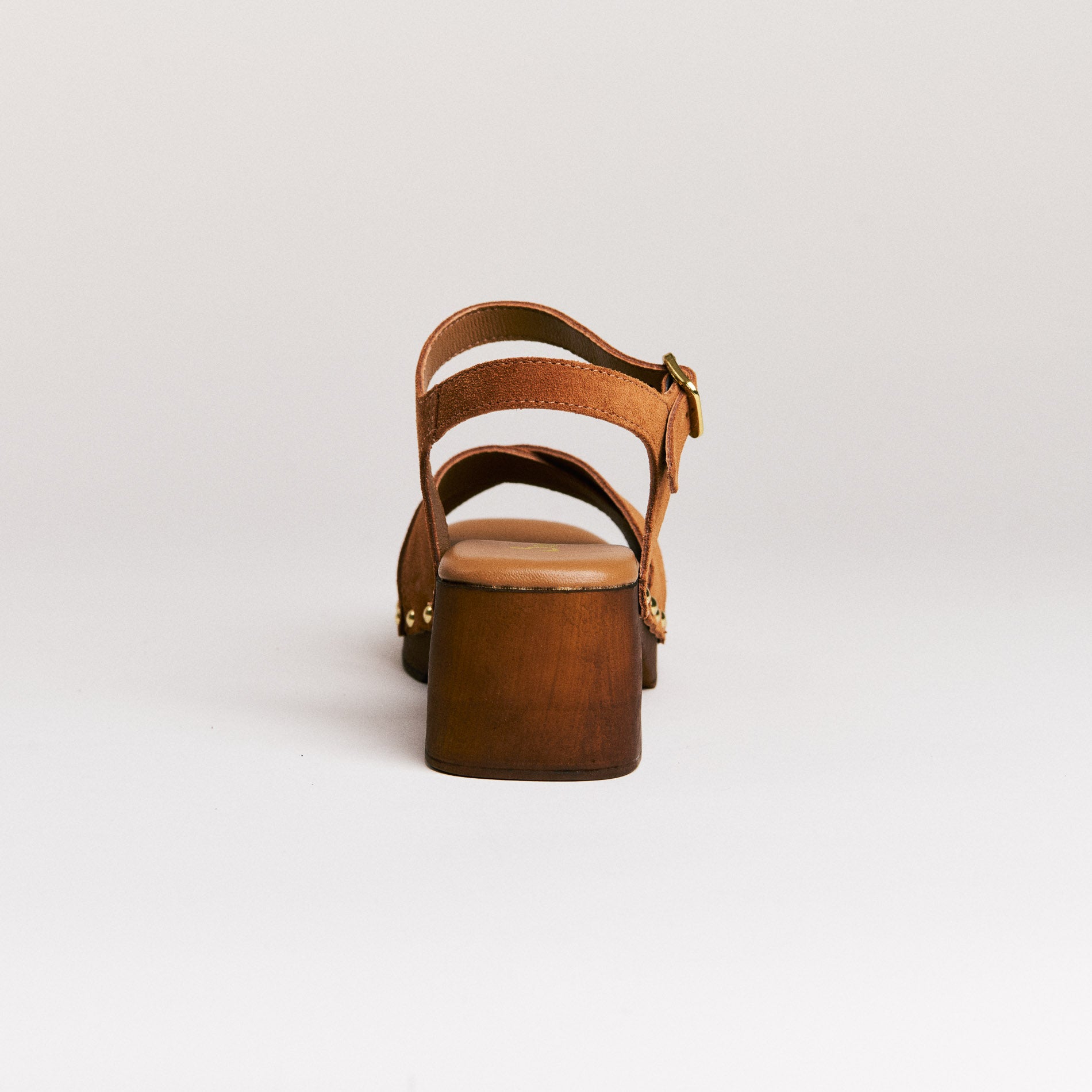 Sandales femme Semerdjian Micol cuir crosta cognac vue arrière